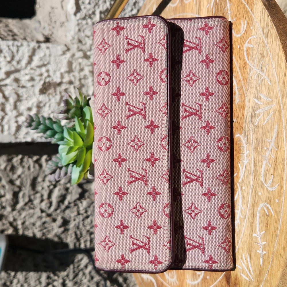 Louis Vuitton Denim Trifold Wallet in Red/Bordeaux